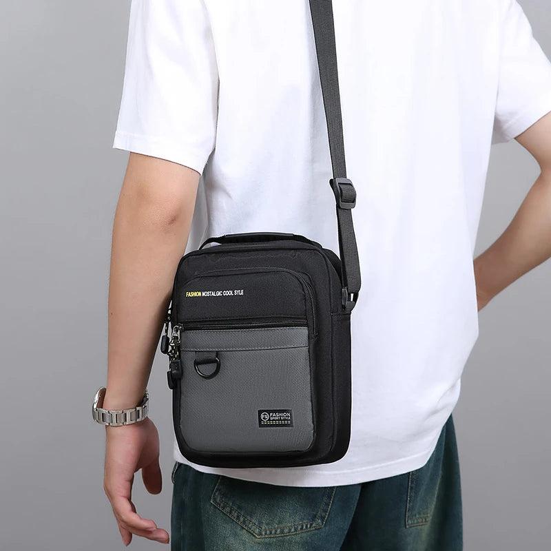 Men Crossbody Bag Single Shoulder Bags Big Capacity Storage Bag Fashion Multi-Pockets Business Crossbody Bags