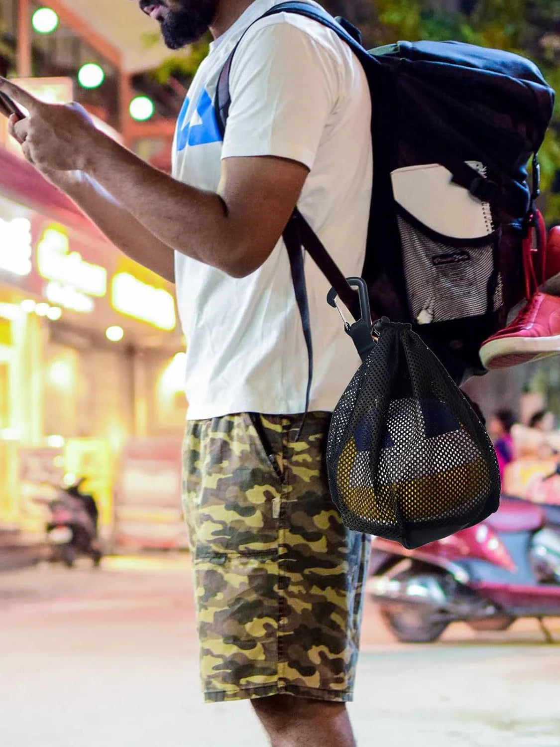 Football Soccer Volleyball Ball Storage Bags Outdoor Sports Traveling Gym Yoga Portable Drawstring Basketball Backpack Mesh Bag