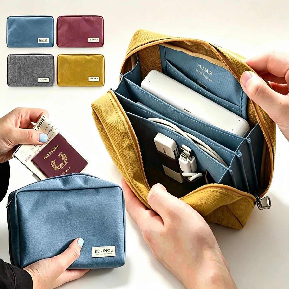 Bankbook Bag Financial Management Digital Storage Bag Cosmetic Bag Bill Certificate Seal Bag Waterproof