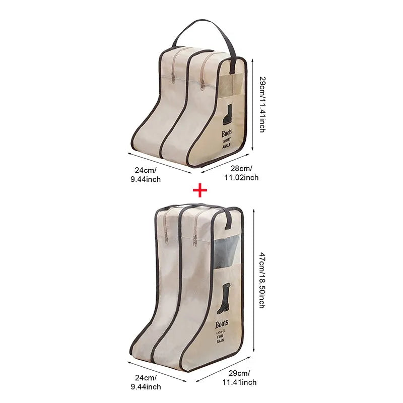 Shoes Storage Bags Cover Long Riding Rain Boots Dustproof Organizer Portable Travel Zipper Pouch Accessories Supplies Item