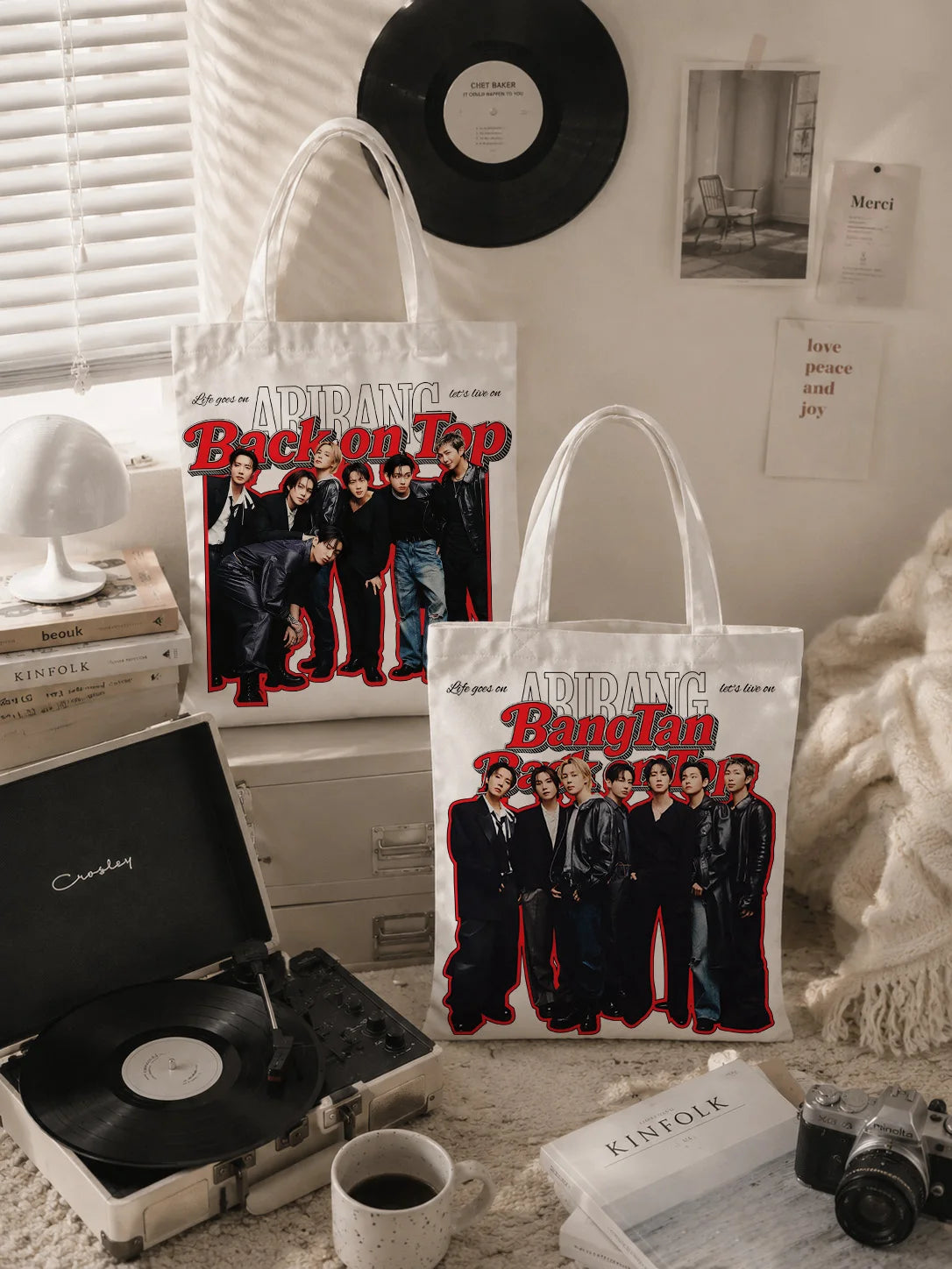 BT/S Bag，BANG/TAN BACK ON TOP Bag，AIRANG Canvas Tote Bag，BT2/1,Best Gift For ARMY Fans，JK/RM/SU/GA/JH/V/JIN/JIMIN