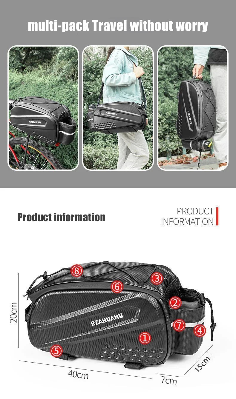 Bicycle Carrier Bag Large Capacity Bike Bags Foldable Rear Seat Bag Bike Rear Basket Waterproof Pannier Trunk Seat Saddle Bags