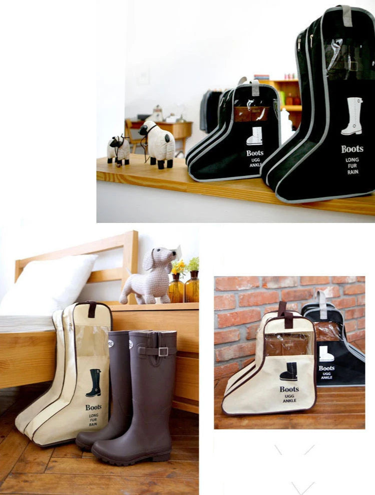 Shoes Storage Bags Cover Long Riding Rain Boots Dustproof Organizer Portable Travel Zipper Pouch Accessories Supplies Item