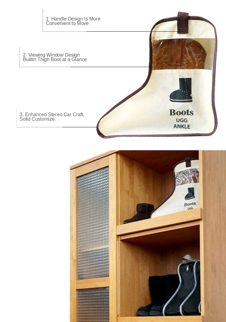 Shoes Storage Bags Cover Long Riding Rain Boots Dustproof Organizer Portable Travel Zipper Pouch Accessories Supplies Item