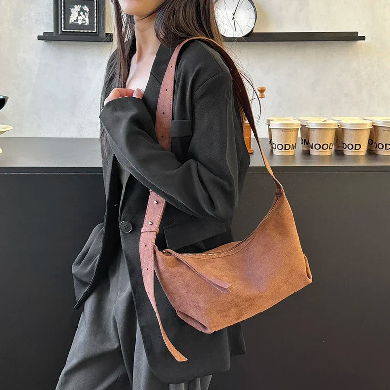 Small Designer Women's Black Bag Simple Retro Crossbody Bags Luxury Pu Leather Female Handbags Pure Color Bucket Shoulder Bags