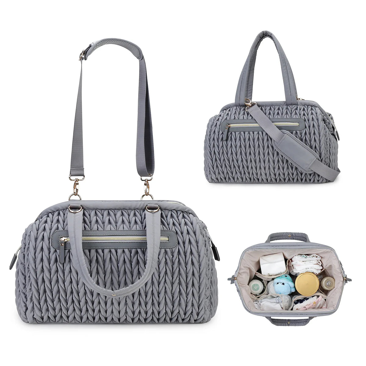 New Diaper Bags Hand-held Single Shoulder Baby Mommy Bags Large Capacity Waterproof Insulation Milk Bottle Mother and Baby Bag