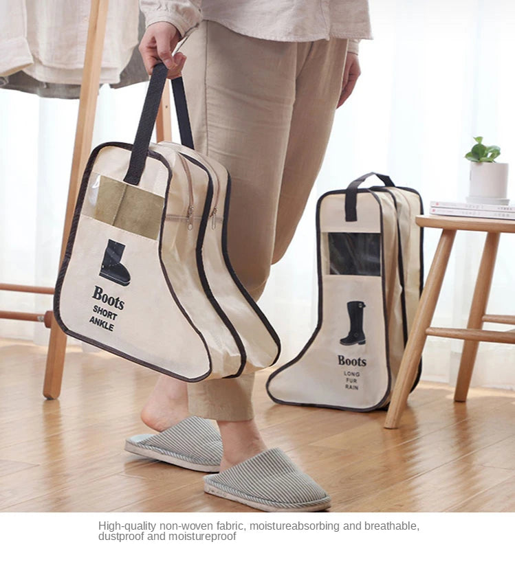 Shoes Storage Bags Cover Long Riding Rain Boots Dustproof Organizer Portable Travel Zipper Pouch Accessories Supplies Item