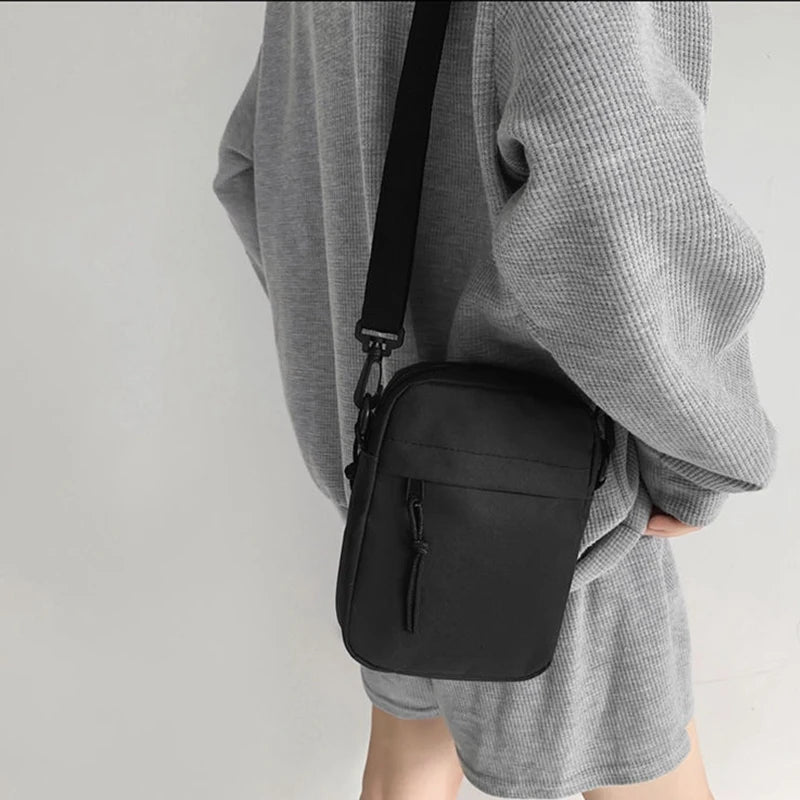 Men's and women's single-shoulder bags, crossbody bags, solid-colored single-shoulder small bags, lightweight mobile phone bags