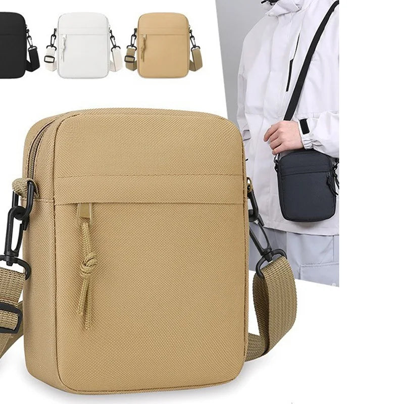 Men's and women's single-shoulder bags, crossbody bags, solid-colored single-shoulder small bags, lightweight mobile phone bags